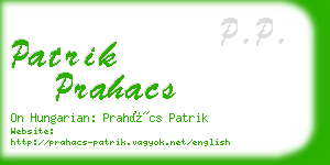 patrik prahacs business card